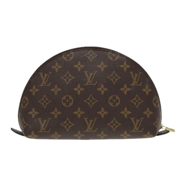 LOUIS VUITTON Monogram Trousse Demi Ronde Cosmetic Pouch M47520 LV Auth 93667 - Picture 1 of 15